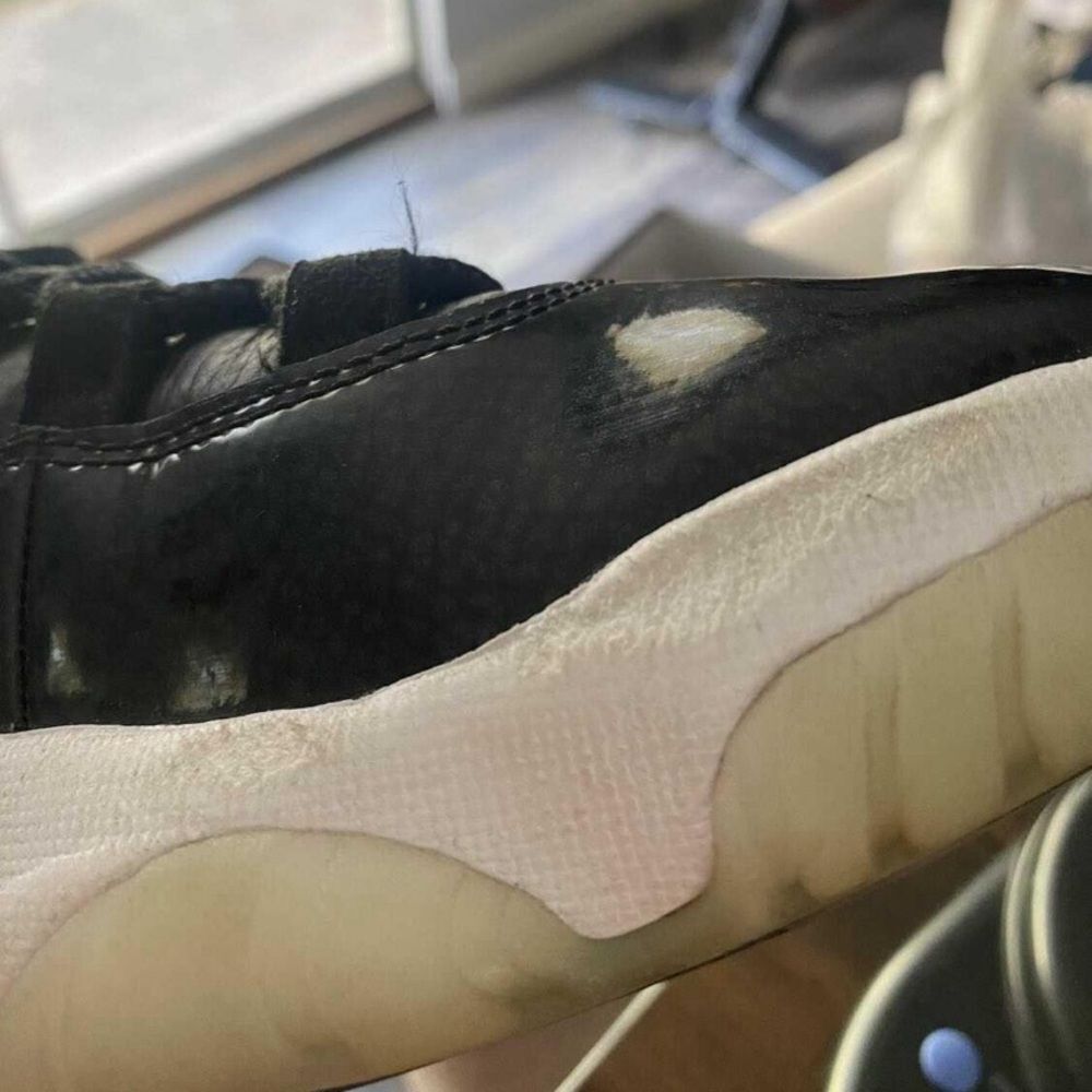 Air Jordan 11 Low Black White Mens Sneakers Retro Patent Leather Size 7 - Picture 4 of 5